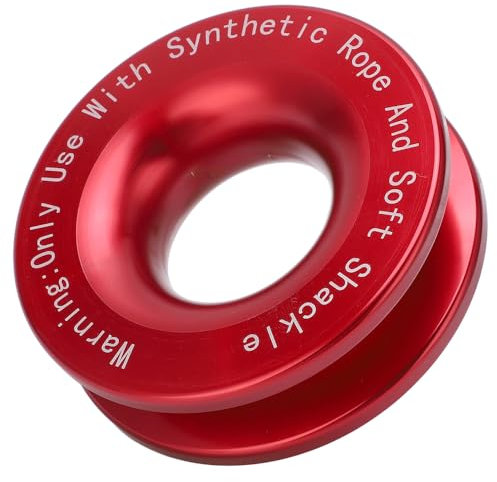Snatch Block Winch Snatch Recovery Ring 41000lbs Snatch Block Pulley Towing Ring für 7/16 Zoll 1/2 Zoll Softschäkel mit 3/16 Zoll 1/4 Zoll 3/8 Zoll Seilen(Rot)