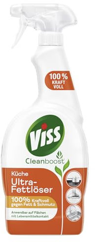 Viss Cleanboost Reiniger Spray Küche Ultra-Fettlöser Reinigungsmittel wirkt 100% kraftvoll gegen Fett und Schmutz 750 ml