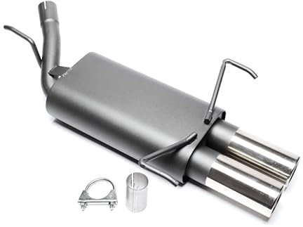 Sportendschalldämpfer Sportauspuff Endschalldämpfer Stahl 2x76mm rund gebördelt mit ABE für Typ C 1.0-1.7DTI - Eintragungsfrei - 1034178