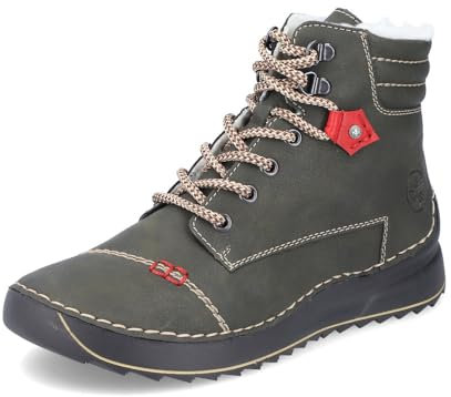 Rieker Damen Schnürstiefeletten 51545, Frauen Stiefeletten,Boots,Stiefel,Bootee,Booties,halbstiefel,Kurzstiefel,grün (54),39 EU / 6 UK