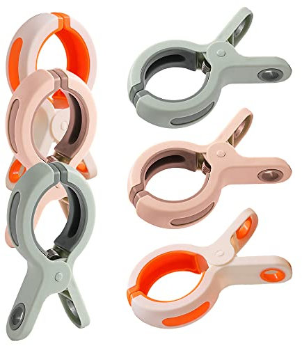 Hazrcvr Mollettoni 6 Pezzi Mollette per Telo Mare Mollette Grandi Plastica Mollette Panni Mollette Bucato Antisegno Mollette Spiaggia Mollette Grandi Mollette Chiudi Sacchetti clip bucato