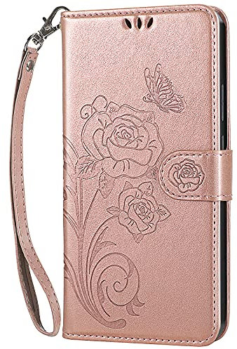 Vinanker Handyhülle für Samsung Galaxy A53 Hülle, Leder Klapphülle mit RFID-Schutz Schutzhülle für Samsung Galaxy A53 5G (Rose Gold)