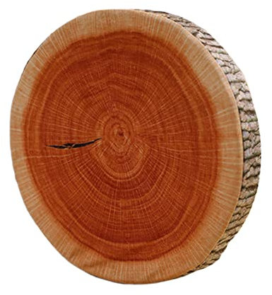 ISAKEN Nackenrolle, 3D Baum Holz Scheibe Memory Foam Weiche Wurfkissen, Fancy Nackenrolle Baumstamm Kuschelkissen süße Dekokissen, Weicher Stuhlkissen Kissen Sofa Nackenrolle Sofa Schaum Kissen