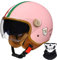 Casque De Moto, Demi-Casque De Moto Rétro 3/4 Ouvert avec Double Visière, pour Hommes Et Femmes, Casque De Scooter, VTT, Cruiser, Approuvé ECE/Dot 2,M56-57cm