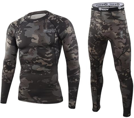 KONG JIMFAN Thermounterwäsche Herren Hoodie Pullover Mit Kapuze Herren Sport Leggings Termo Leggings Thermounterwäsche Herren 5XL Running-Shirts Für Herren Langlaufski(Schwarz,S)