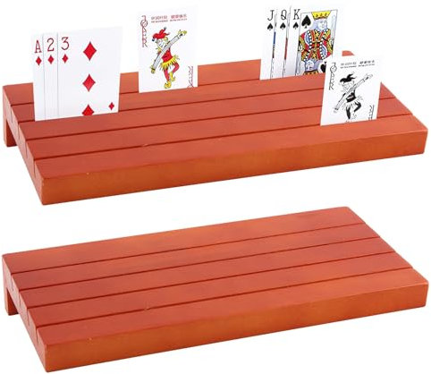 Waldspring Support Carte à Jouer 2 Pcs, Porte Carte Bois, Porte Carte Enfant, Convient Aux Enfants et Aux Personnes Âgées, Convient Aux Jeux avec de Nombreuses Cartes en Main