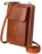 Sunolkie Handy Umhängetasche Damen Handytasche - RFID Schutz Umhängen PU Leder Crossbody Bag Ledertasche Brieftasche Klein Geldbörse für Handy unter 6,5 Zoll (braun)