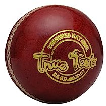 SS True Test Cricket Ball (Red, Pack of 1)| Water Proofed Leather Ball | Suitable for Practice Game | Tournament Game Cork