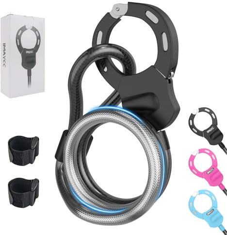 IMAYCC E Scooter Schloss, Tragbarkeit Fahrradschloss Hohe Sicherheit, Eindicken Kabelschloss für E Scooter, 50CM E Roller Schloss, Handschellenschloss für E Scooter, Mountainbike Rennrad(Schwarz)