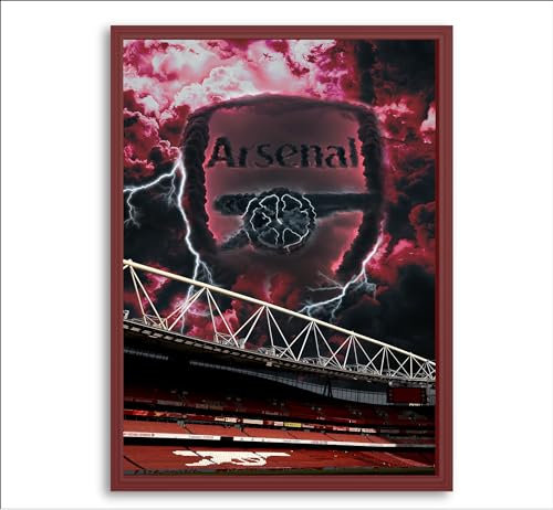 NotNiceThings Arsenal FC Poster Emirates Football Stadium Print - Bring the Wall Art to Life, Animated - Made from A3 Size Silk-Coated Paper - Perfect Arsenal Gifts for Dad, Kids & Fans (A3)