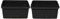 2 x 7L Black Small Ribbed Storage Box with Lid, Durable Plastic Basket Organiser for Home, Office, Stackable & Storage Bin for Toys, Crafts, & Closet, Shelf, Shelves Container with Secure Lid