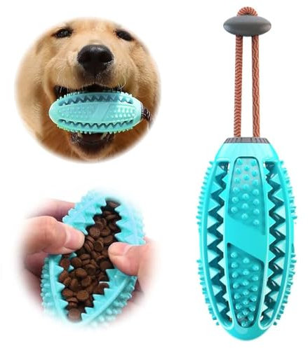 VIDSTW Jouet pour Chien Indestructible Jouet Chien Interactif avec Corde à Billes Jouet Chiot Mastication Chien Jouet IInteractif Chien Jeux Chien pour Nettoyer Les Dents (Bleu Lac)