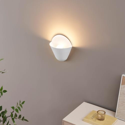 KOSILUM - Applique murale coupelle conique blanche LED - Flo - Lumière Blanc Chaud Eclairage Salon Chambre Cuisine Couloir - - 600 lm - LED intégrée - IP20