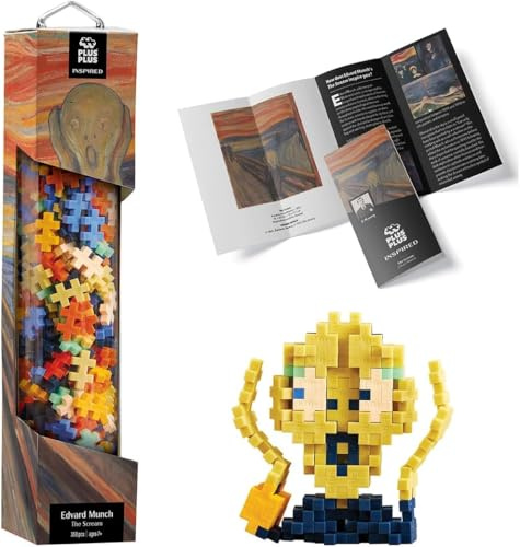 Plus-Plus 4333 Geniales Konstruktionsspielzeug, Der Schrei von Edvard Munch, Inspired-Edition, Kreativ-Bausteine Tube, 350 Teile