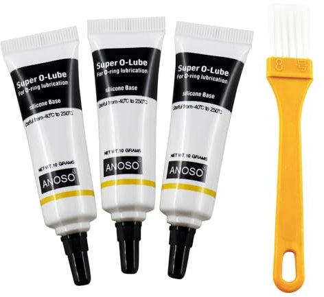 3 Pièces Graisse Silicone, Graisse Alimentaire Machine a Cafe, Avec Pinceau, Graisse Silicone Mecanique, Résistant aux Températures Élevées et Basse,Sceau Renforcé, Joints Toriques, Roulements, Vannes