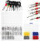 Connector Pins Terminal Kit, 21Types Car Electrical Wire Connector Pins 1/1.5/1.8/2.2/2.8/3.5mm, Auto Electric Terminal Non-Insulated Plug Removal Male Female Crimp Pin w/18pin Needle Extractor