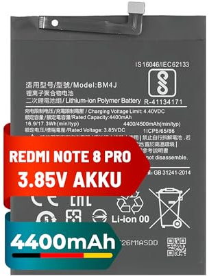 Mpsmobile® Akku für Xiaomi Redmi Note 8 Pro | 4400mAh | Ersatzakku BM4J