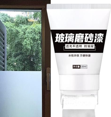 Paint glaçage en verre de confidentialité - Vernis de glaçage résistant aux UV étanche à l'UV, revêtement de salle de bain de 120 ml | Peinture en verre anti-pipe décorative pour les portes de l'écran