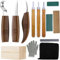 Woodworking Tool Set, 15PCS Woodworking Whittling Kit for Beginners, Including Blocks, Strop, Polishing Compound & Bag (15)