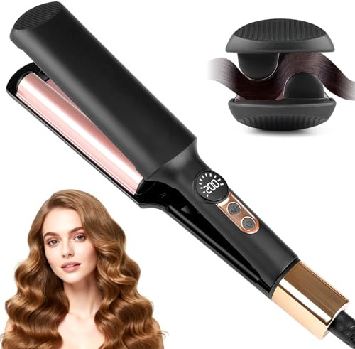 20mm Welleneisen für Haare, Mermaid Hair Waver für Wellen Haare, Welleneisen Große Wellen, Lockenstab große locken, Tragbarer Wellen Lockenstab, Einstellbare Temperatur (120-200℃), LED-Anzeige