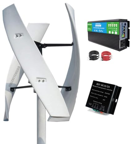 HUIZHITENGDA 220v,3000W Windmühlen-Windturbinen-Generator, 12V 24V 48V komplettes Stromversorgungssystem-Kit Elektrischer Generator Freies Energie-Haushaltsgerät (mit Wechselrichter)