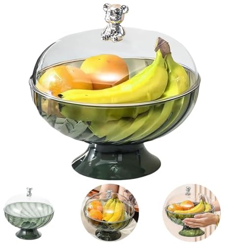 AXVRAV Obstkorb mit Fliegenschutz Insektenschutz, Abnehmbar Obstschale mit Deckel, Obsthalter Auf Der Arbeitsplatte, Obst Abdeckung Gegen Fruchtfliegen, Obstteller für Snacks, Obst Aufbewahrung