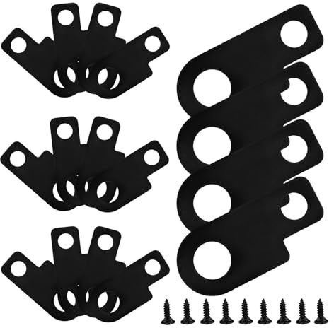Elektrische Gitarrenpedalhalterung aus Metall, 16 Stück | Gitarrenstütze Oberschenkel, Schwarze Schrauben, Kompakt, Schnelle Montage für Proben und Auftritte