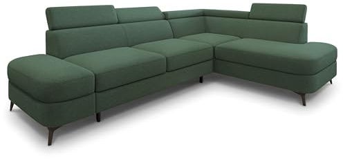Masseno Ecksofa AVISE Q R-S mit Schlaffunktion L-Form, Klassisch Sofa mit Bettkasten, Wohnzimmersofa, Couch, Soffa, Bettsofa, Couchgarnitur - Grün, Quelle 37