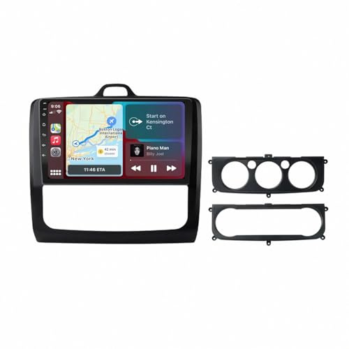 Autoradio Carplay per Focus Exi MT AT 2004-2011 Mirror Link/Usb/Type-C/Telecamera di Backup/Microfono/Supporto Telecomando Autoradio Compatibile, 4 Nucleo 1G+16G