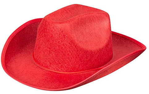Boland - Cowboy Hut für Erwachsene, Kopfbedeckung für Faschingskostüme, Sheriff, Rodeo Reiter, Wilder Westen, Kostüm, Karneval, Mottoparty, Rot