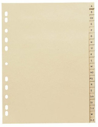 Keine Marke 846120-1210-81 Papier-Regist. A-Z 20tlg.10xvf