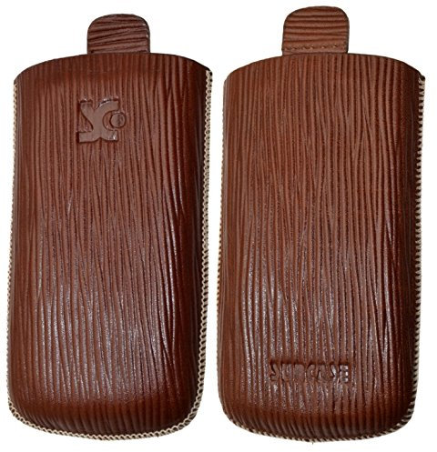 Suncase Étui pour Alcatel OneTouch 1010d//étui en cuir pour Téléphone Portable Coque de protection Coque de protection en cuir avec languette d'extraction