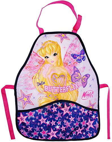 alles-meine.de GmbH Kinderschürze - Winx Club - Bloom/Flora - Stella Butterflix - größenverstellbar & mit 2 Taschen - Schürze/beschichtet & wasserdicht - für Mädchen - Ki..