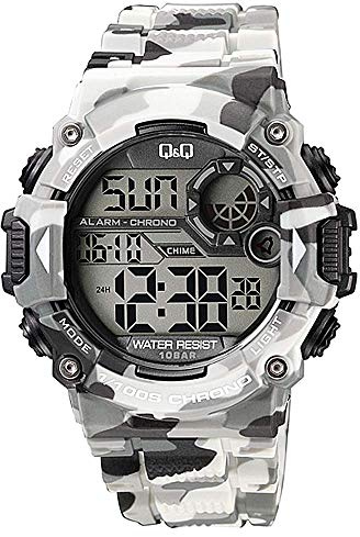 Q&Q Analoge Armbanduhr für Erwachsene, Quarz, mit Silikonarmband M146J005Y