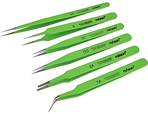 Rolson 59102 6 pc Epoxy Coated Tweezers