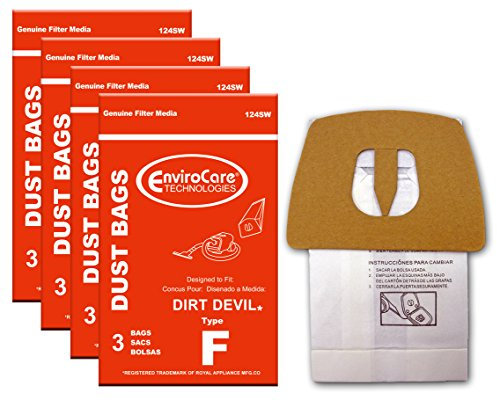 Apkyo EnviroCare Replacement Vacuum Cleaner Dust Bags Made to fit Royal Dirt Devil Canisters Type F 12 Bags