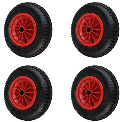 4 Stück 4.80/4.00-8, 400mm Schubkarrenräder Schubkarre Rad Wagen Räder Reifen