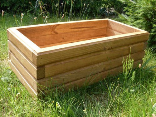 KENA D-2 Garden Holz Pflanzkasten Höchste Qualität Blumenkasten (Länge 60 cm, Eiche)