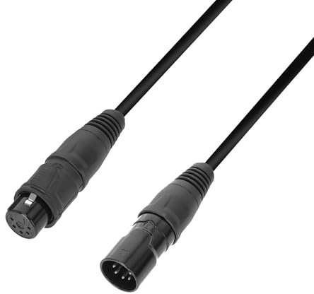 Adam Hall Cables 4 STAR DGH 2000 IP65 - DMX Kabel, Rean 5-Pol XLR male auf 5-Pol XLR female, schwarz, 20m