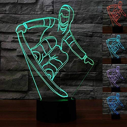 Kreative 3D Skateboard Nacht Licht Lampe USB Power 7 Farben Amazing Optical Illusion 3D LED Lampe Formen Kinder Schlafzimmer Geburtstag Weihnachten Geschenke
