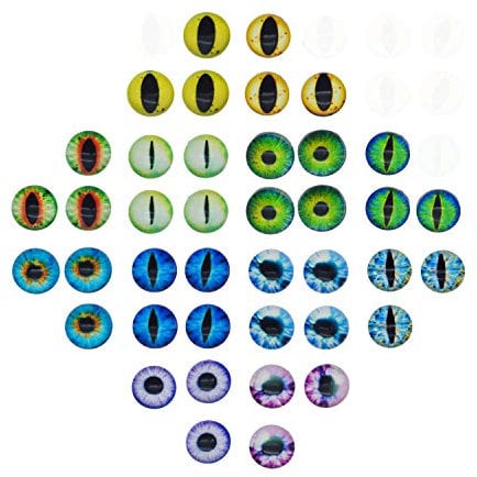 Lot de 100 Cabochons ronds en verre œil de chat et de dragon, pour confection de poupées, d’animaux ou de bijoux, 18 x 18 mm