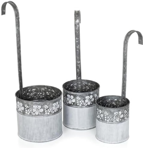 Moritz Hängetopf Pflanztopf Übertopf Set Zink Hängeübertopf Kräutertopf Shabby Vintage