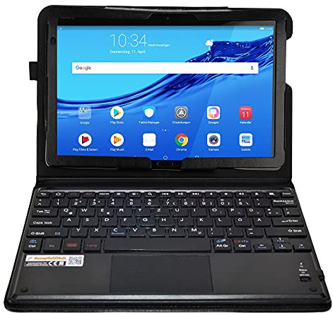 SonnyGoldTech MQ für Huawei MediaPad M5 lite 10 - Bluetooth Tastatur Tasche mit Multifunktions-Touchpad für Huawei MediaPad M5 lite LTE 10'', M5 lite WiFi 10'' | Hülle mit Tastatur Deutsch QWERTZ