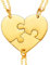 U7 Jigsaw Pendant & Rolo Chain, Heart Necklace, 3 Piece Blank Puzzle Pendants, Make Up A Heart, 3 Pieces Suit Necklace, BFF Necklace, Gold Plated Stainless Steel Jewelry Necklace