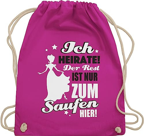 Turnbeutel Rucksack - JGA Junggesellenabschied Frauen - Ich heirate! Der Rest ist nur zum saufen hier - Braut - Unisize - Fuchsia - the bride tasche brauttaschen bachelorette party sauf