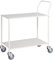 Lagerino Kleiner Tischwagen, vollständig geschweißt, 2 Ebenen, 840x430x970 mm, 150 kg Tragfähigkeit, Weiß/Weiß, mit Bremsen