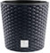 PAFEN Blumentopf RATTO Rattan-Optik Kunststoff Topf Blumenkübel inkl. Einsatz Übertopf anthrazit ⌀25cm
