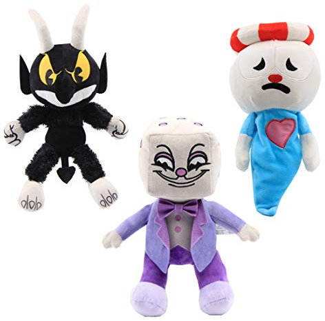 uiuoutoy 3 Stück Cuphead Plüsch Spielzeug Ghost Divel Boss King Dice Stofftier Plüschtier Puppen Kinder Geschenk