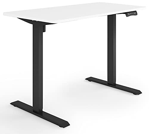 ESMART Germany ETX-121BW 120x60cm Weiß Ergonomischer Steh-Sitz-Schreibtisch Stufenlos elektrisch höhenverstellbar 73,5-123,5cm 3 x Memory USB Ladeport Aktivitätserinnerung Soft-Start/Stopp