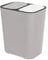 Shoze Double Recycling Waste Bin 12L Recycling Garbage Container Rectangle Plastic Push Button Dual Compartment Recycling Garbage for Kitchen Office Home Living Room (Grey)